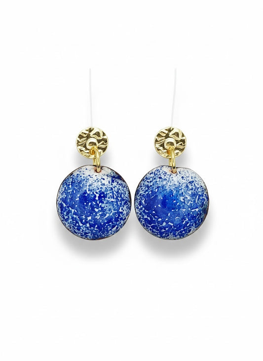 "Blaues Porzellan" – Handgefertigte Emaille-Ohrringe: Die Kunst des fernen Ostens