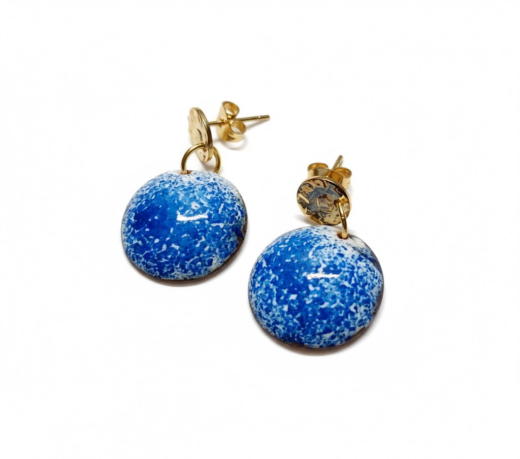 "Blaues Porzellan" – Handgefertigte Emaille-Ohrringe: Die Kunst des fernen Ostens
