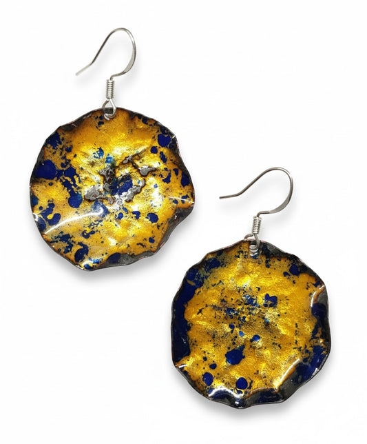 "Byzanz Gold & Lapislazuli" – Handgefertigte Emaille-Ohrringe voller kaiserlicher Pracht