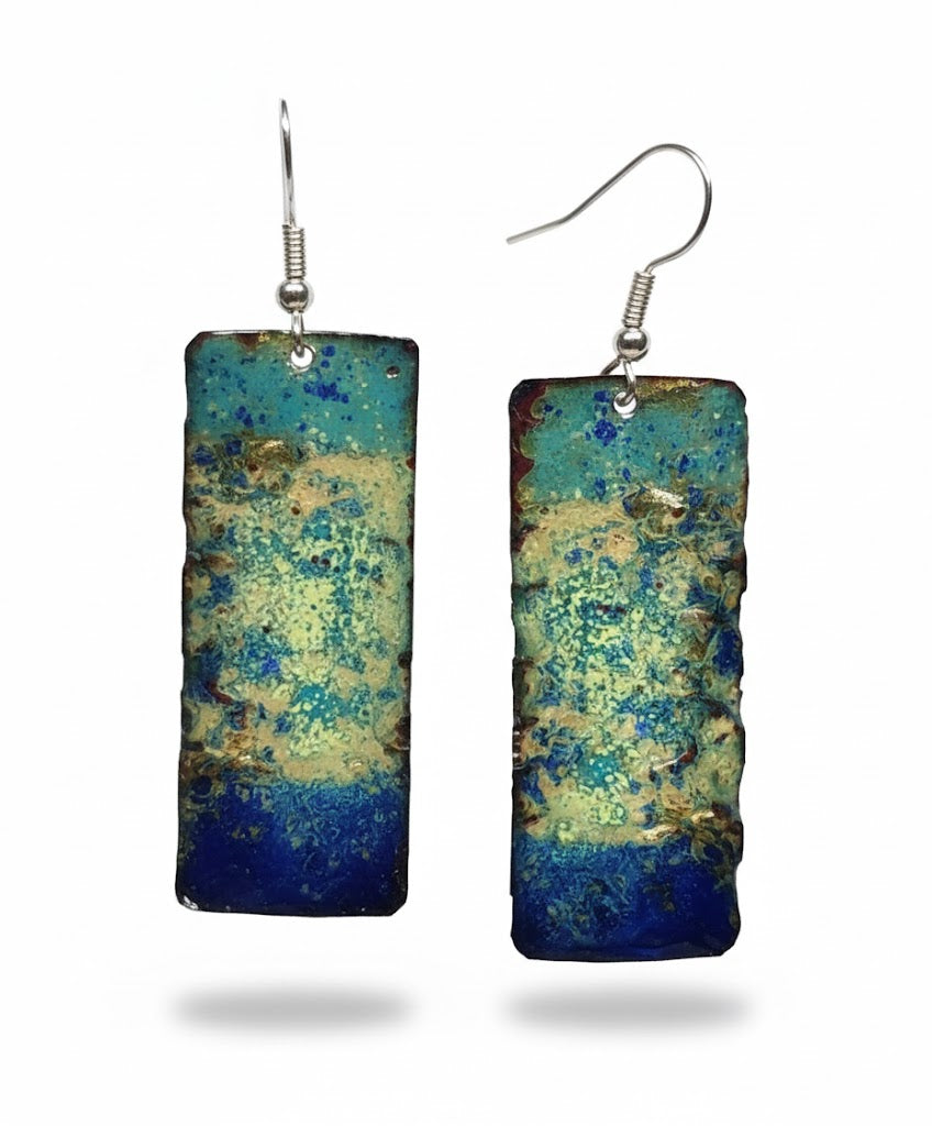 "Alchemisten-Elixier" – Handgefertigte Emaille-Ohrringe, ein Geheimnis der Transformation