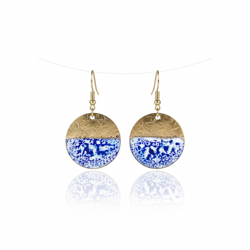 "Zarenblau" – Exklusive Emaille-Ohrringe im Stil feinsten Porzellans