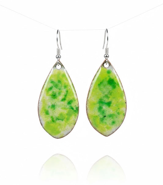 "Monet's Water Lily" – Handcrafted Enamel Earrings in Impressionistic Style