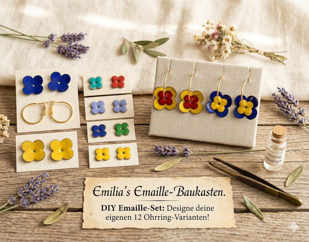 12 Provence-Ohrring-Varianten!. Emilia’s Emaille-Baukasten.