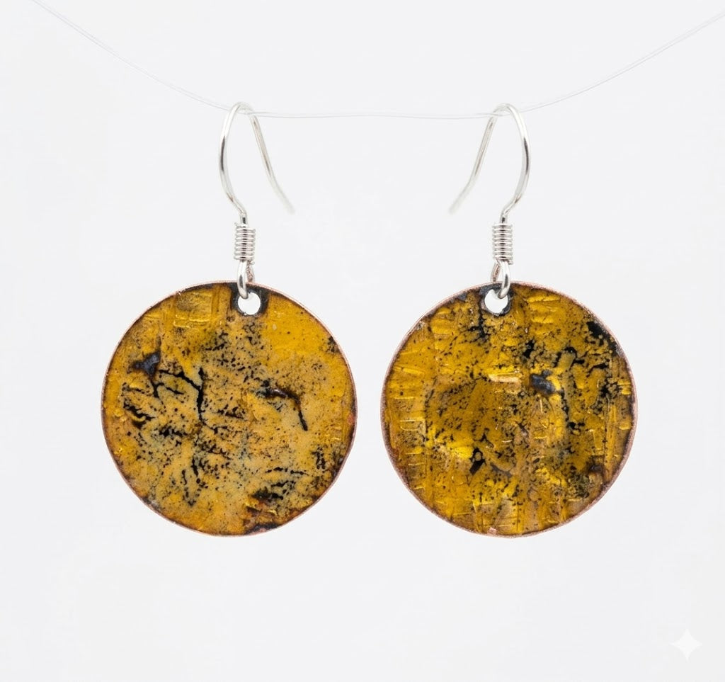 Skythisches Gold – Handgefertigte Emaille-Ohrringe „Antik-Look“