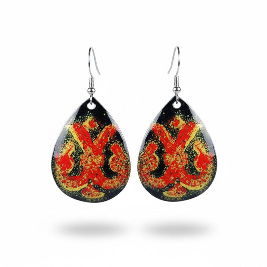 Enamel Earrings "Golden Fire"