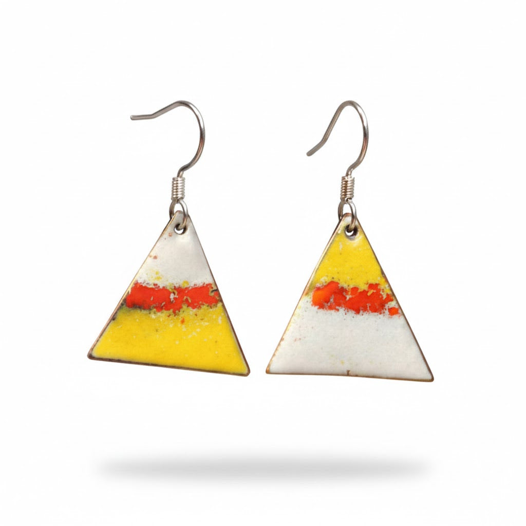 Emaille-Ohrringe"Asiatisches Prisma"