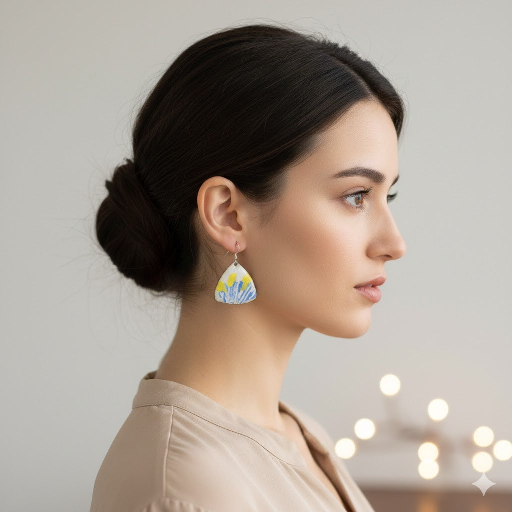 Emaille-Ohrringe "Provenzalische Brise"