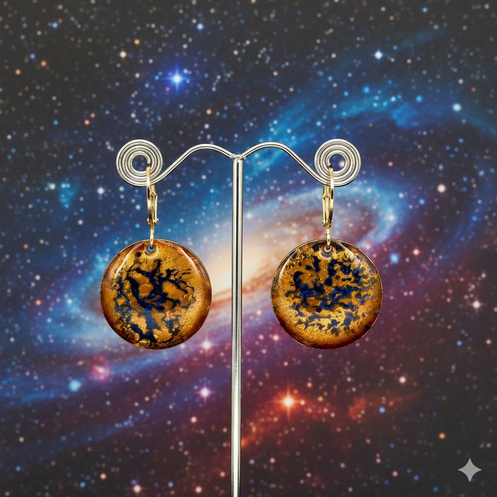 Emaille-Ohrringe "Kosmos"