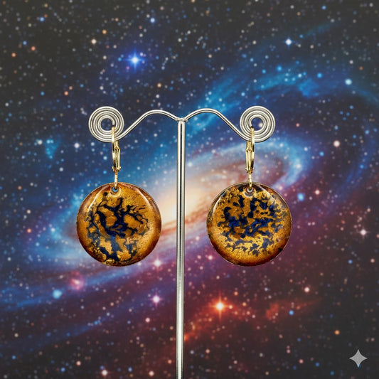 Emaille-Ohrringe "Kosmos"