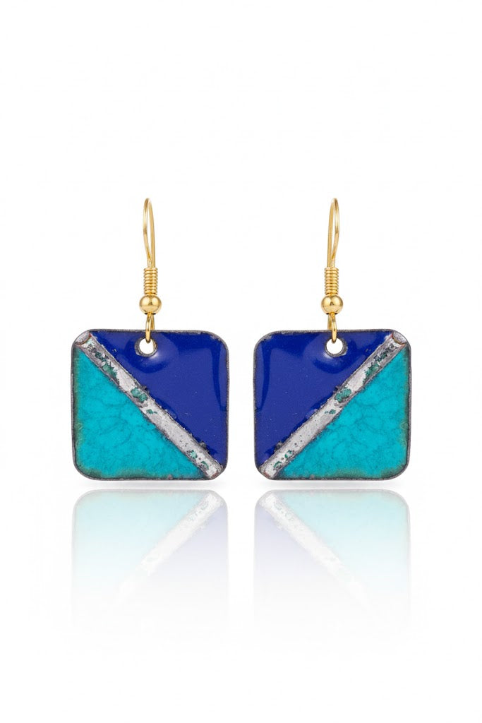Emaille-Ohrringe „Byzanz-Mosaik“ – Emilia’s Emaille