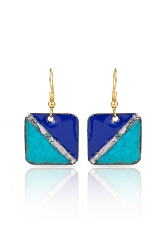 Enamel Earrings "Byzantine Mosaic" – Emilia's Enamels