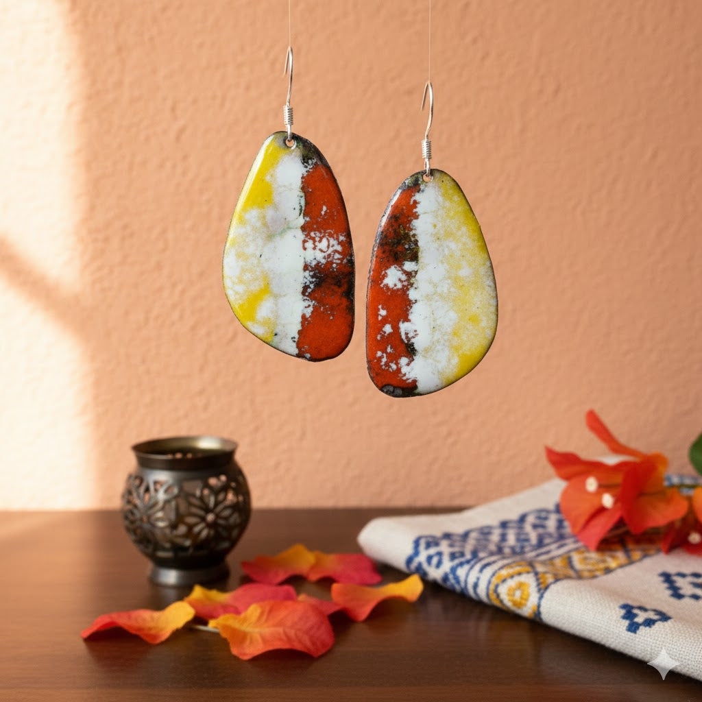 Emaille-Ohrringe "Fiesta de Colores"