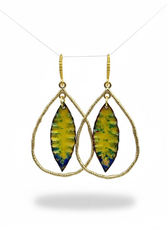 "Forest Spirit" – Handmade Enamel Boho-Chic Earrings