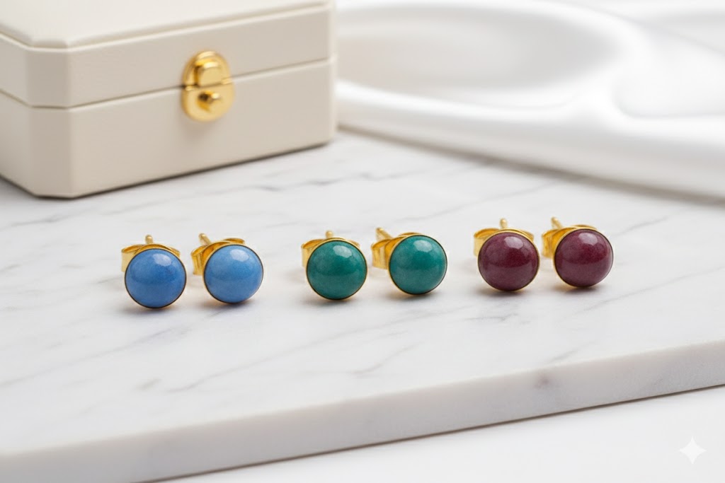 "Pure Brillanz" – Handgefertigte Emaille-Ohrstecker für jeden Tag