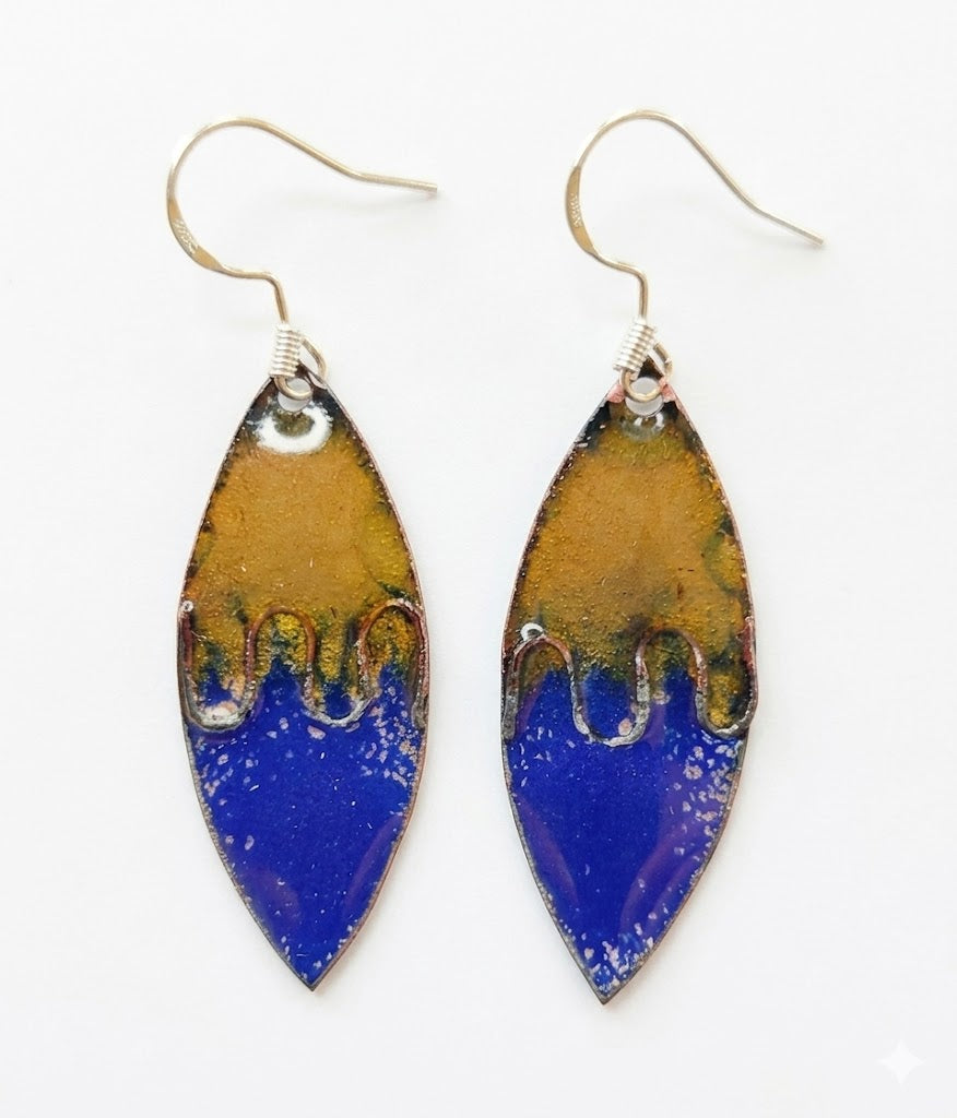 Handgefertigtes Emaille-Schmuckset „Abendsonne“