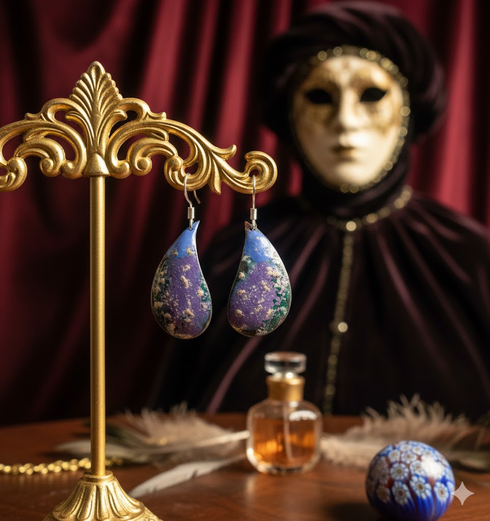 Enamel earrings "Masquerade" from the Venice collection