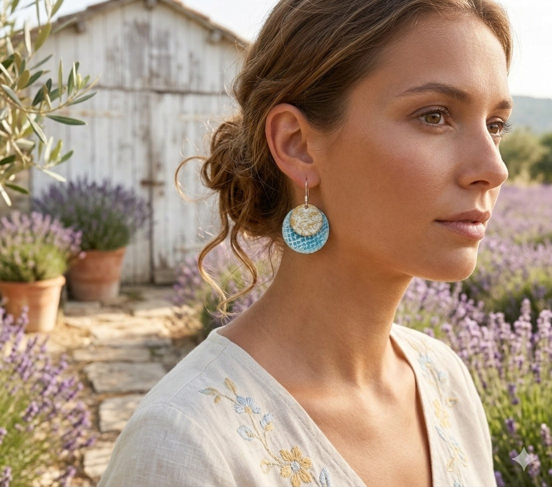 Emaille-Ohrringe "Provence-Duo"