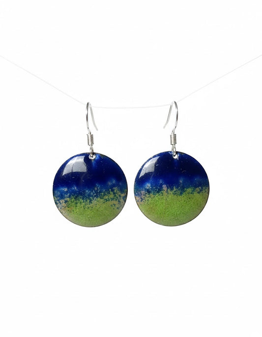 Enamel Earrings "Ocean & Earth" - Unique Piece by Emilia's Enamel