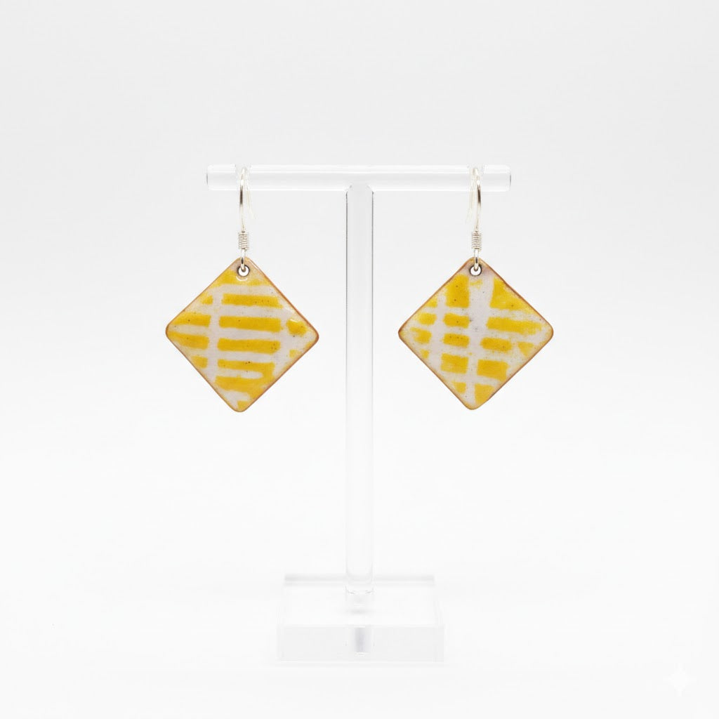 Enamel earrings "Komorebi-Light" from the Far Eastern Silk &amp; Fire collection