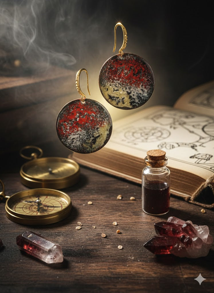 Emaille-Ohrringe "Magma-Mystik"