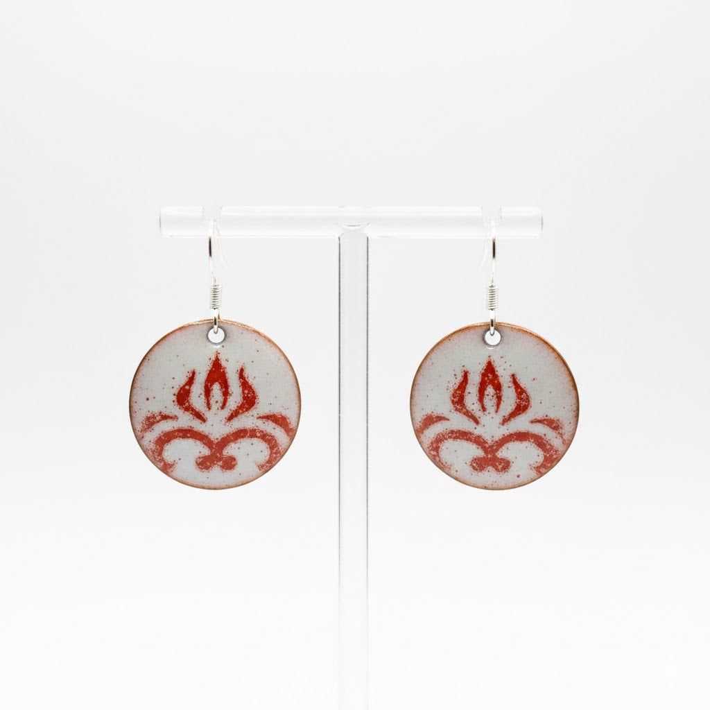 Enamel earrings "Red Lantern" from the Far Eastern Silk &amp; Fire collection
