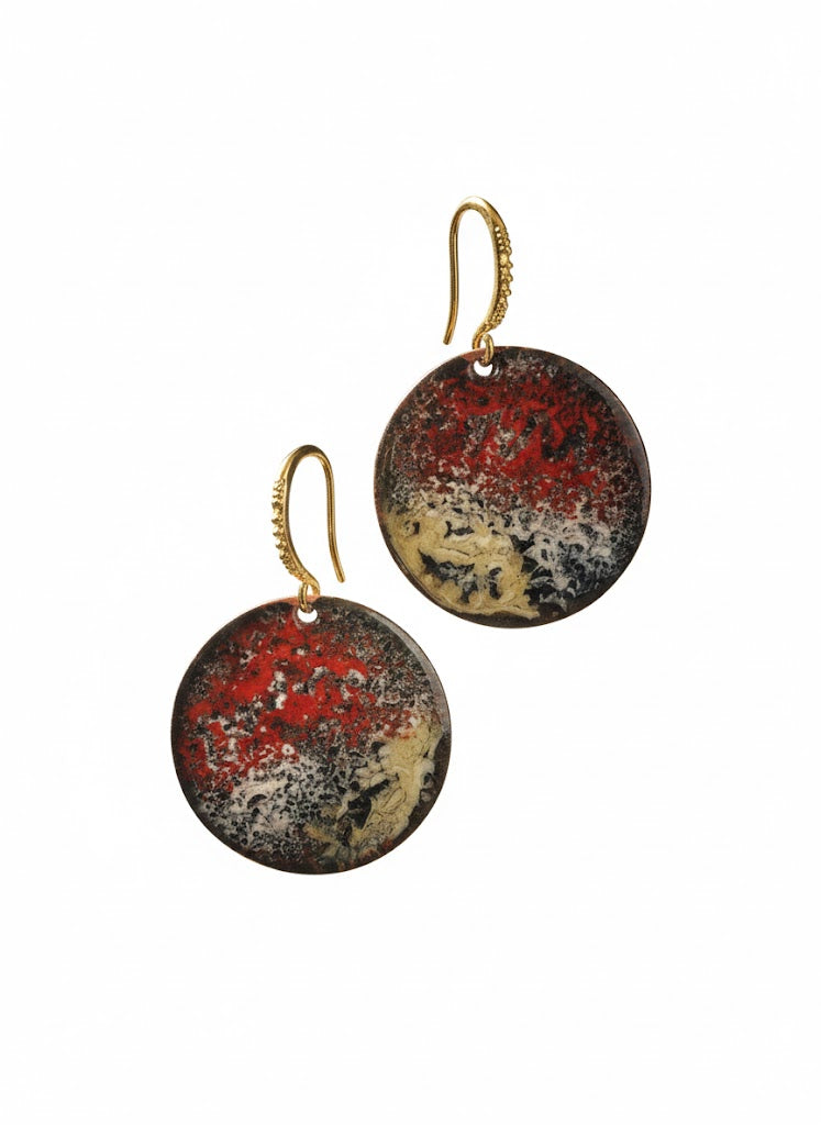 Emaille-Ohrringe "Magma-Mystik"