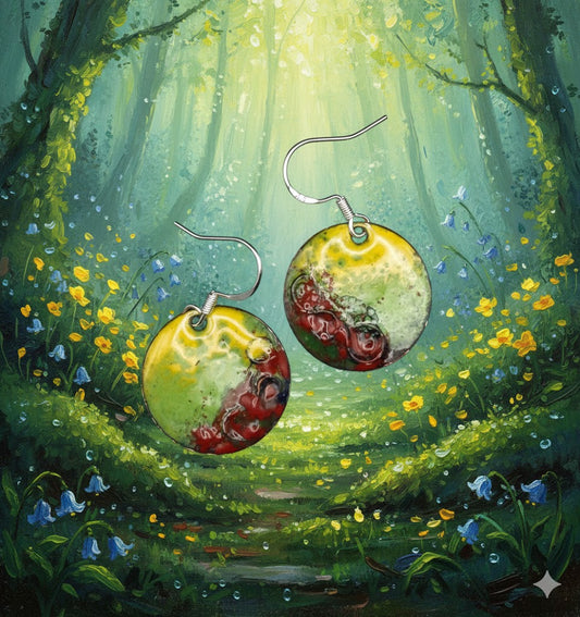 Emaille-Ohrringe"Farbspiel"