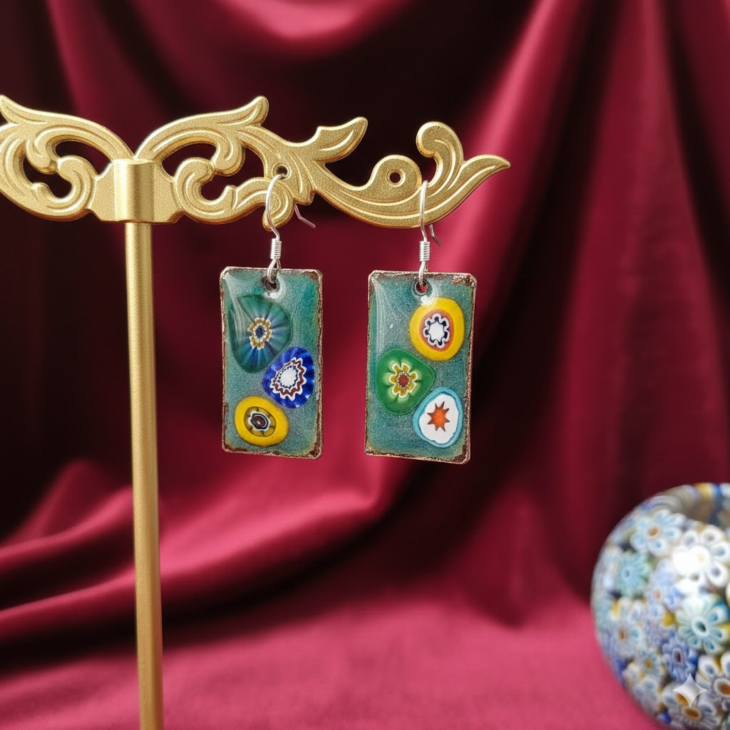 Enamel earrings "Glass Magic" from the Venice collection