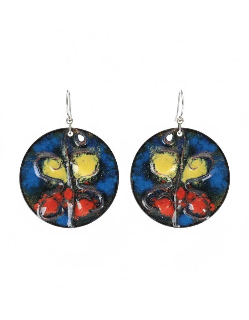 Emaille-Ohrringe "Schmetterlings-Traum" – Farbenfrohe Unikate von Emilia's Emaille