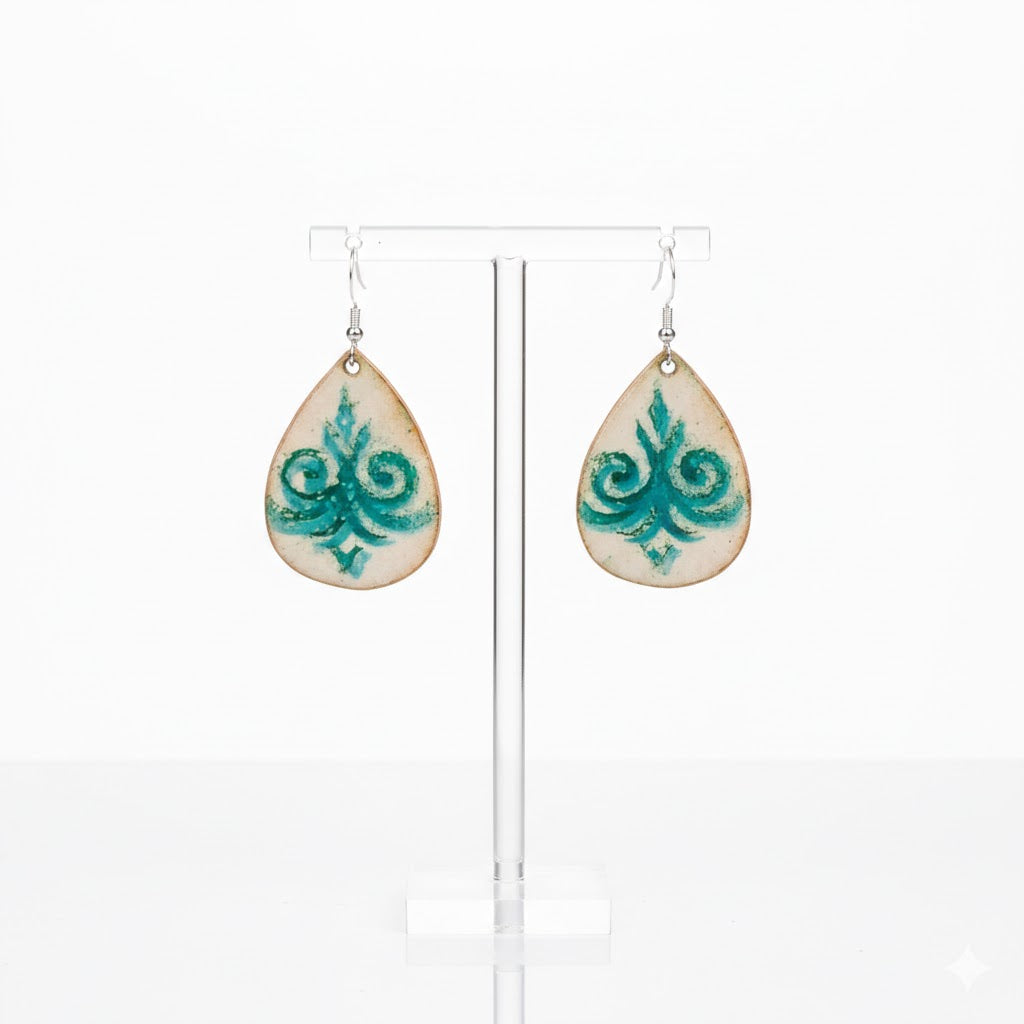 Enamel earrings "Jade Palace" from the Far Eastern Silk &amp; Fire collection