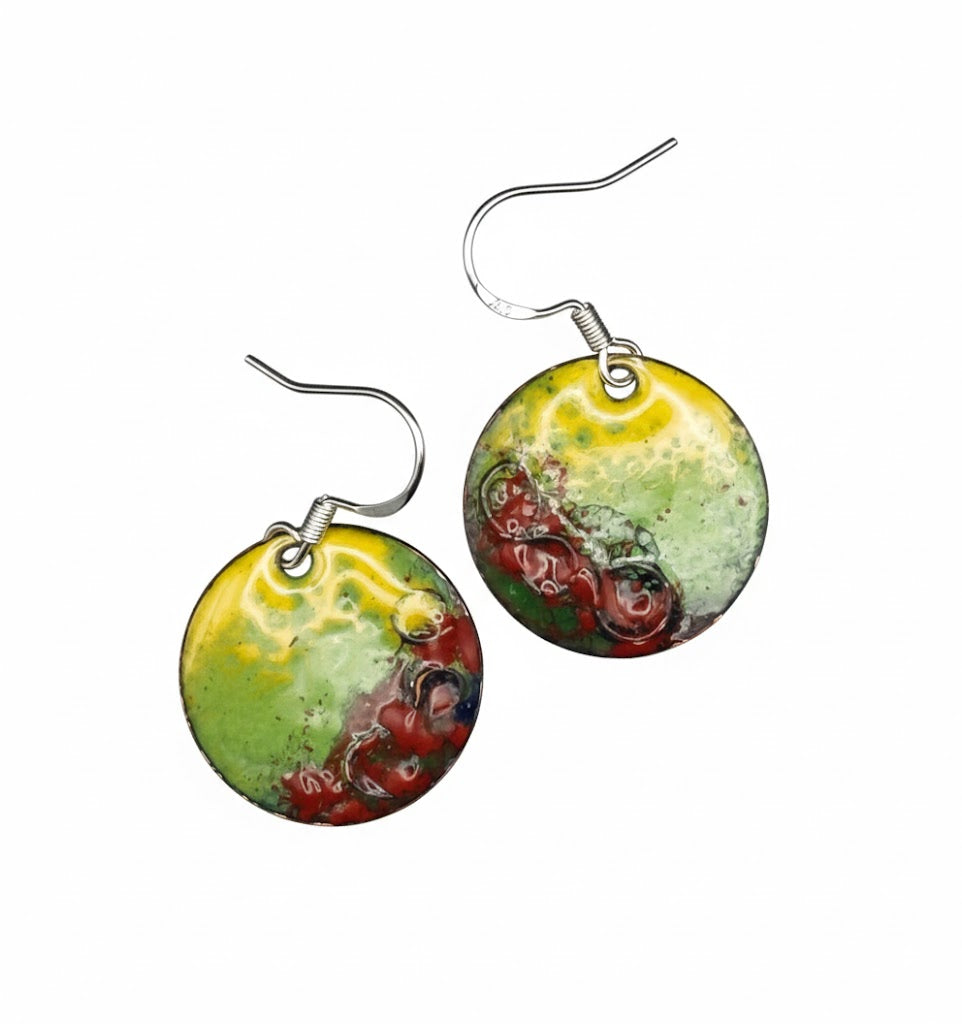 Emaille-Ohrringe"Farbspiel"