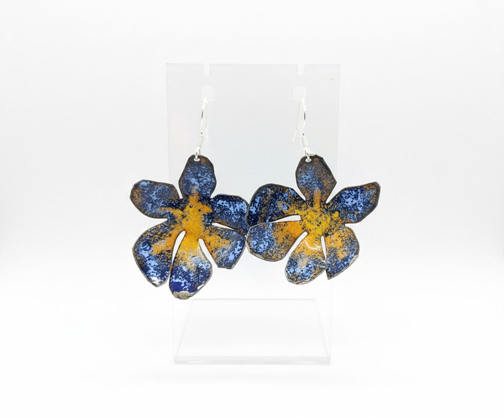 Enamel earrings "Lily Magic" from the collection "Wearable Art: From Klimt to Chagall"