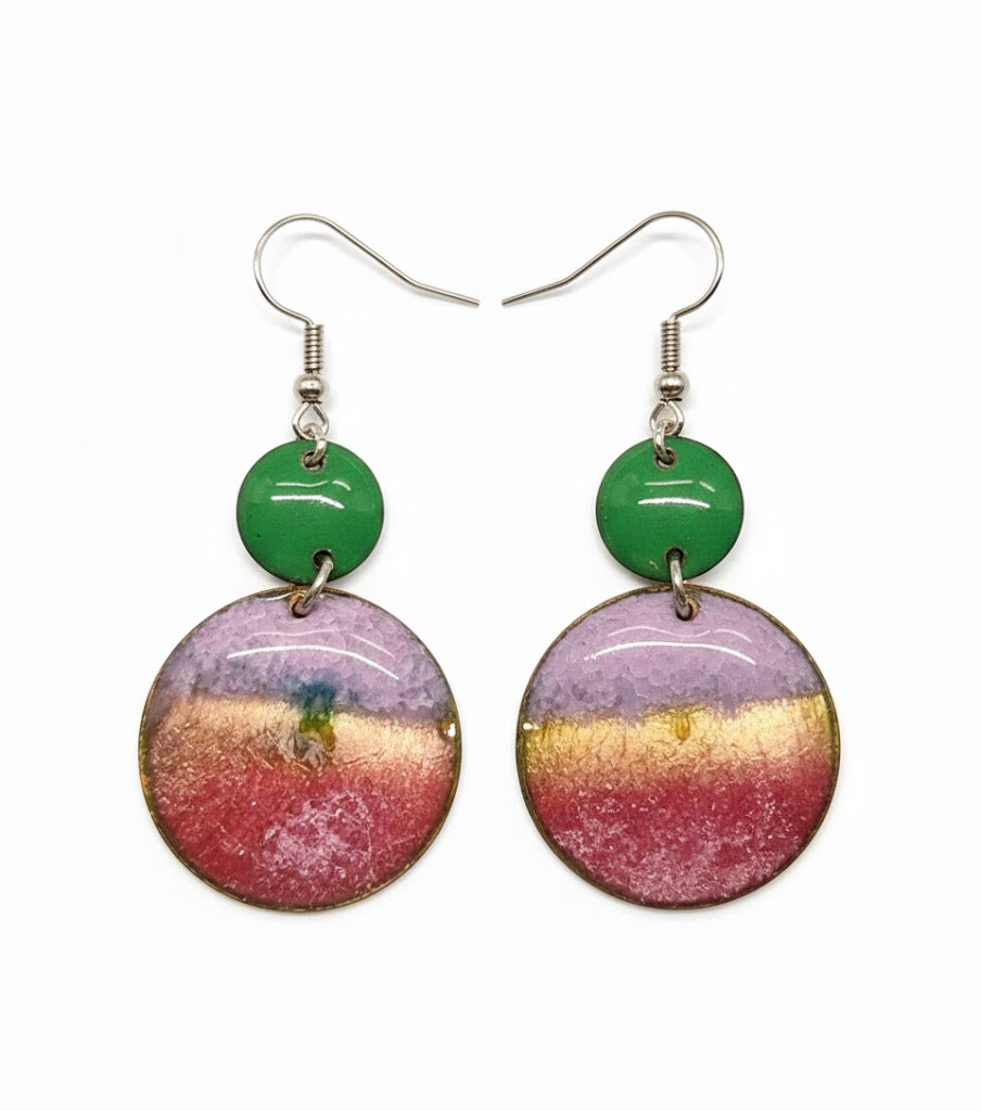 Emaille-Ohrringe "Camelot Sunrise"