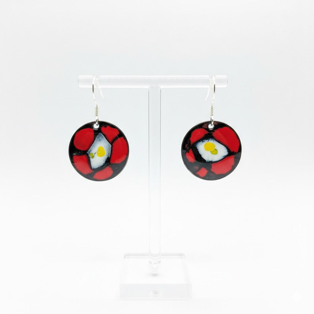 Enamel earrings "Abstract Vibration" from the collection "Geometry of Fire - The Power of Abstraction"