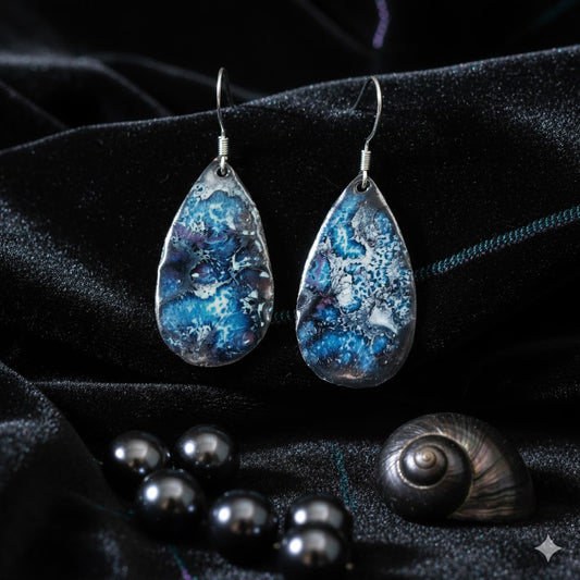 Emaille-Ohrringe "Stürmische Nacht"