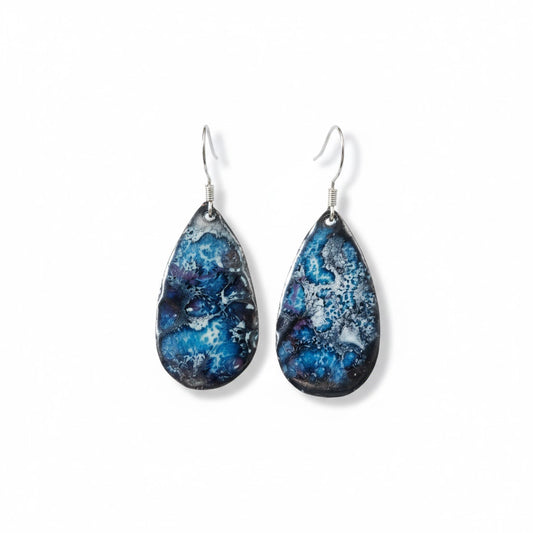 Enamel Earrings "Stormy Night"