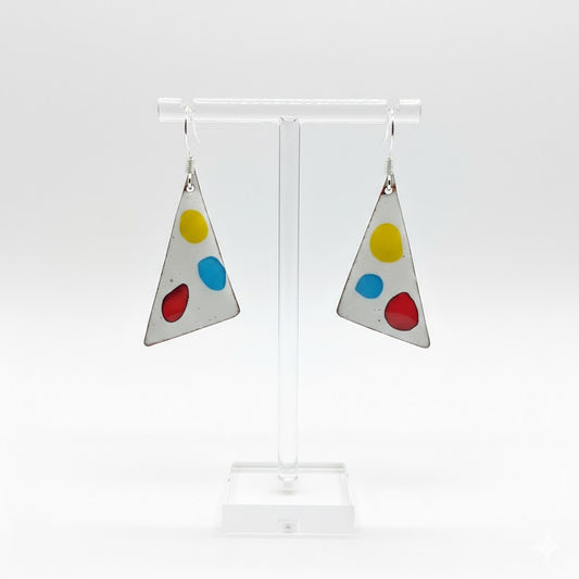 Enamel earrings "Balance" from the collection "Geometry of Fire - The Power of Abstraction"