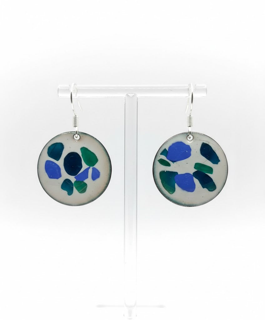 Enamel earrings "Suprematic Form" from the collection "Geometry of Fire - The Power of Abstraction"