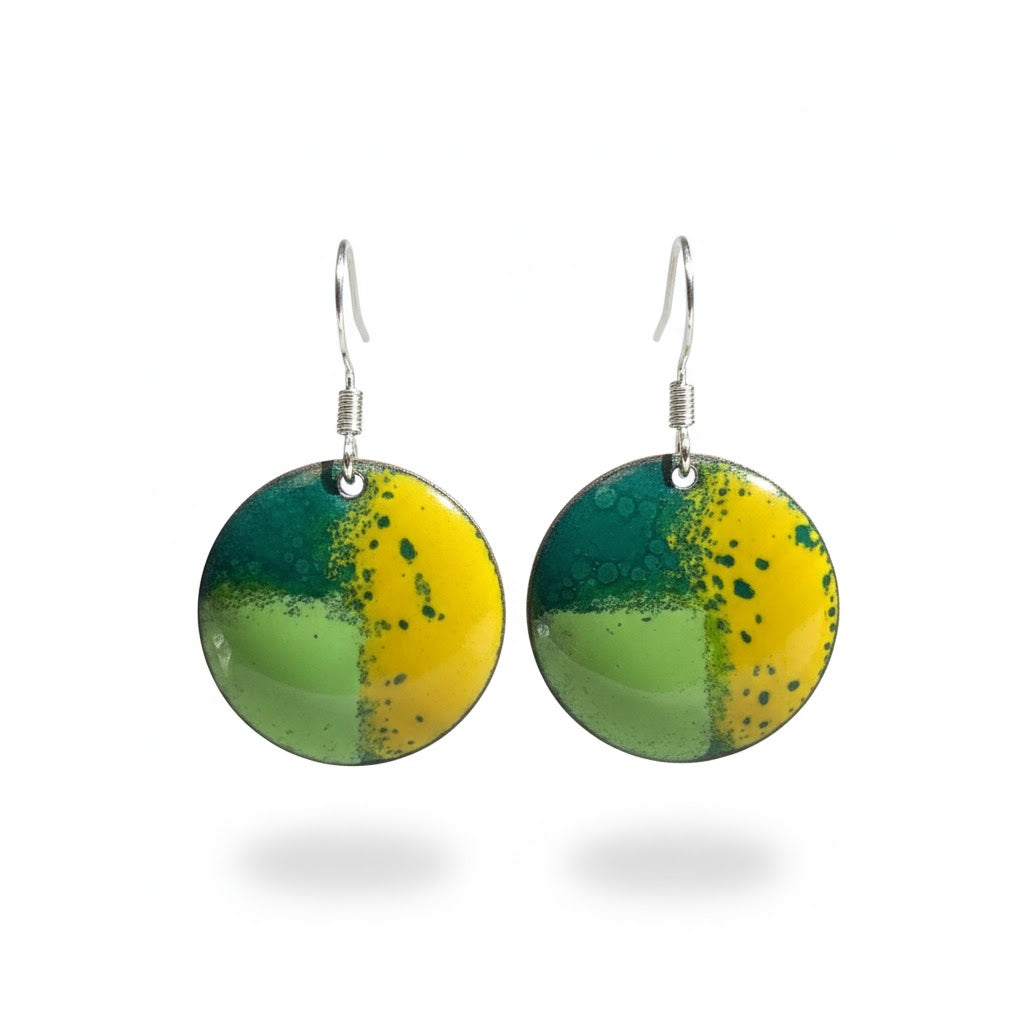 Enamel earrings "Suprematic Form" from the collection "Geometry of Fire - The Power of Abstraction"