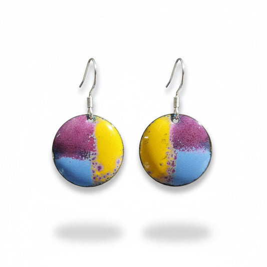Enamel earrings "Suprematic Form" from the collection "Geometry of Fire - The Power of Abstraction"