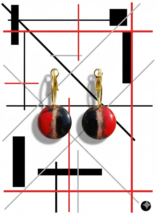 Emaille Ohrringe "Geometrie der Stille" aus der Kollektion "Geometrie des Feuers – Die Macht der Abstraktion"