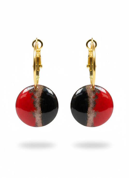 Enamel Earrings "Geometry of Silence" from the Collection "Geometry of Fire – The Power of Abstraction"
