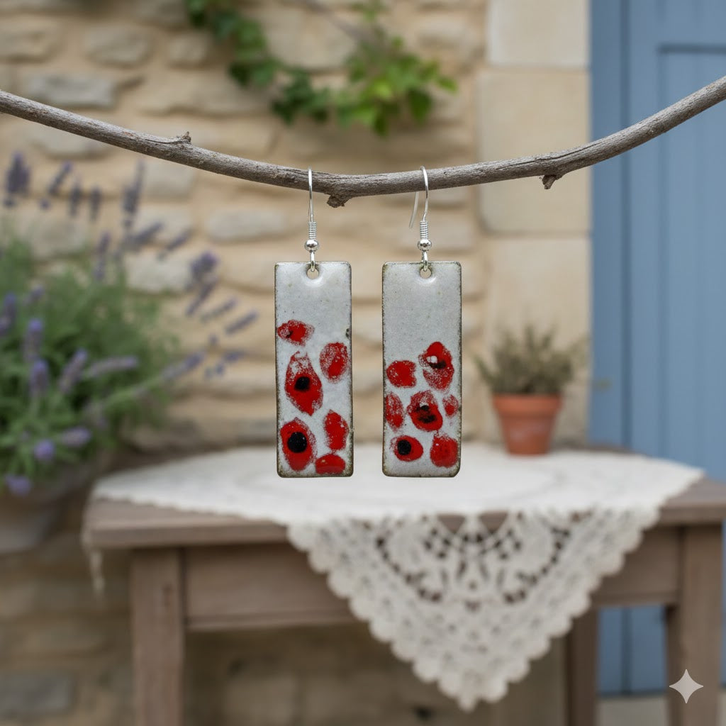 Emaille-Ohrringe "Mohnblüten-Zauber"