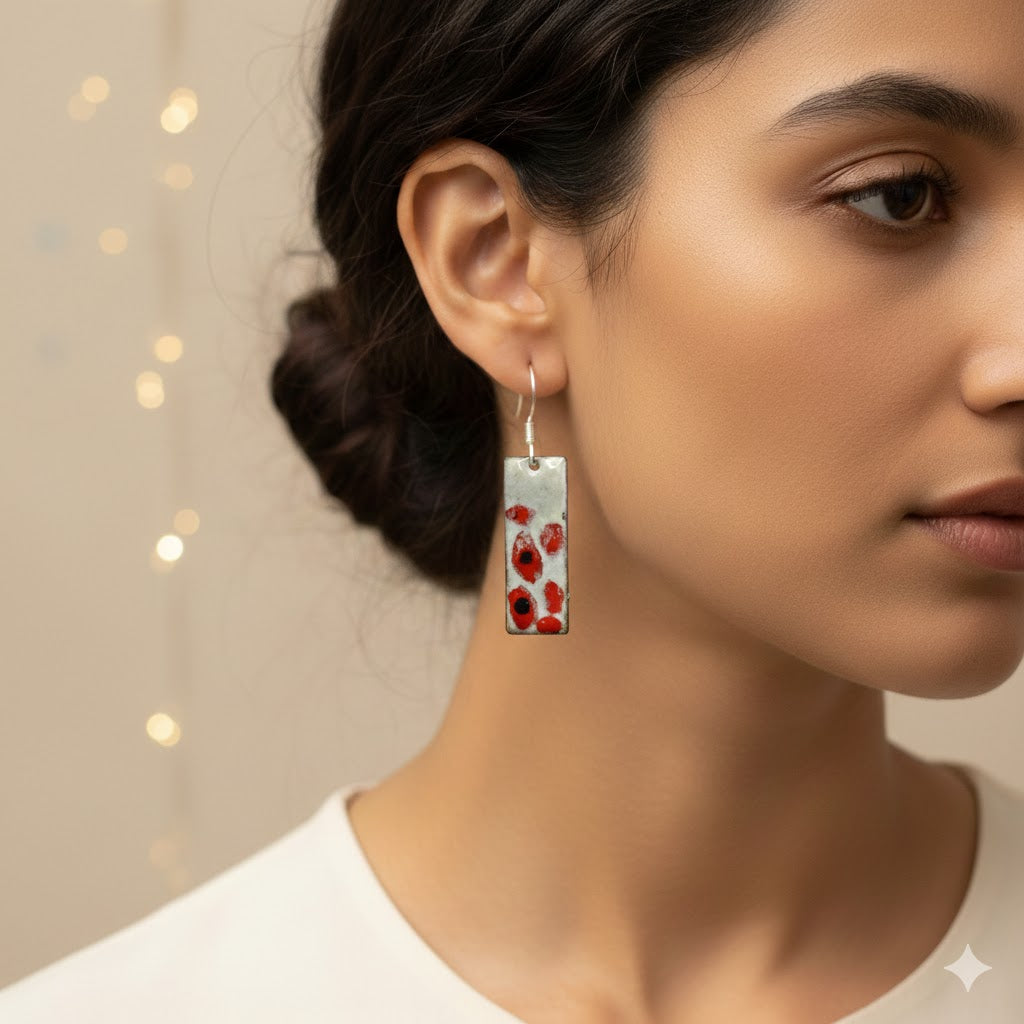 Emaille-Ohrringe "Mohnblüten-Zauber"