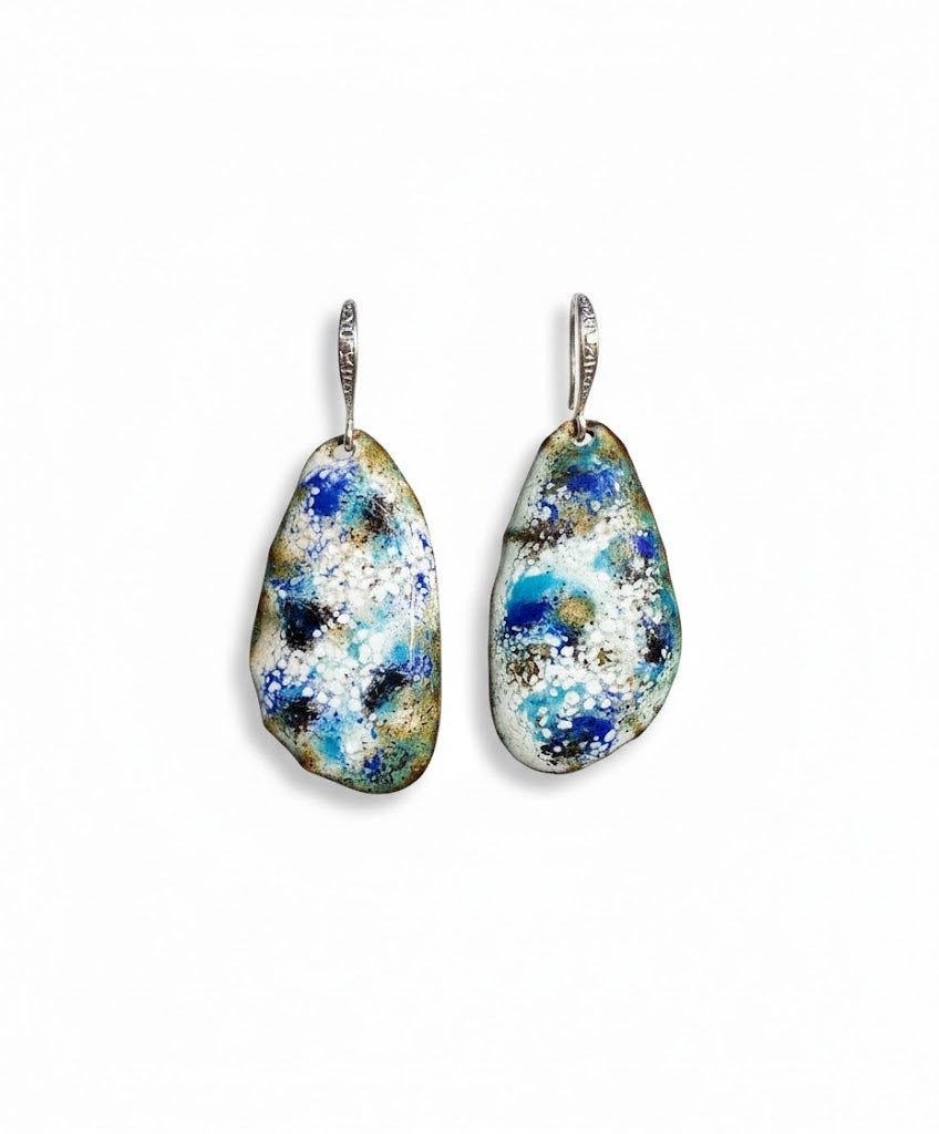 Emaille-Ohrringe "Tiefseerausch"